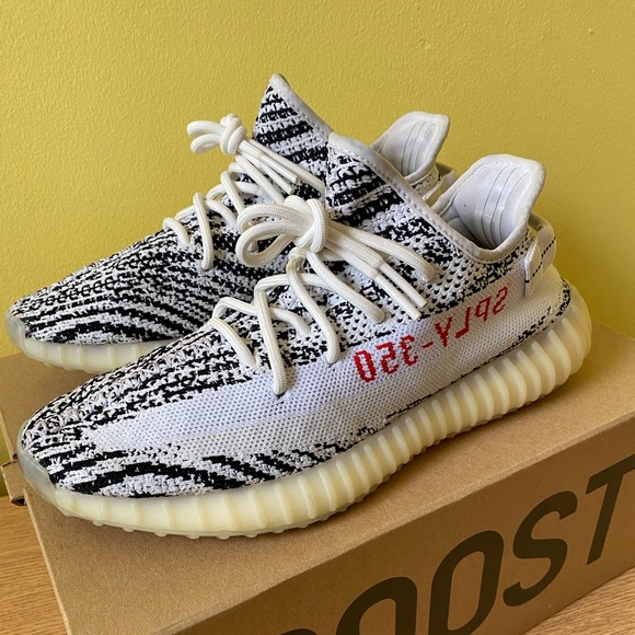 yellowing yeezy zebra